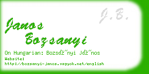 janos bozsanyi business card